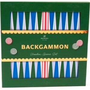 Backgammon Wooden Game Set Board By The Games Club With Dice Multicolor NEW•SH